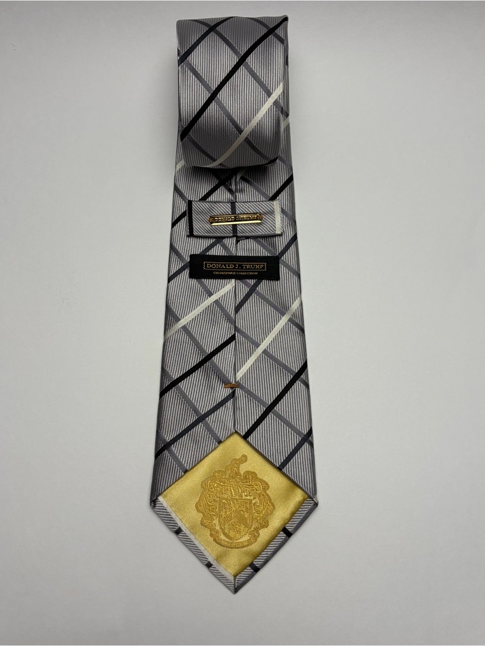 Donald J. Trump Silver Plaid Men's Tie
